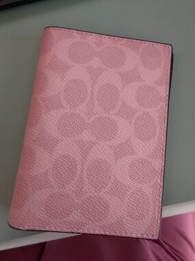 Coach Powder Pink Signature Passport Wallet